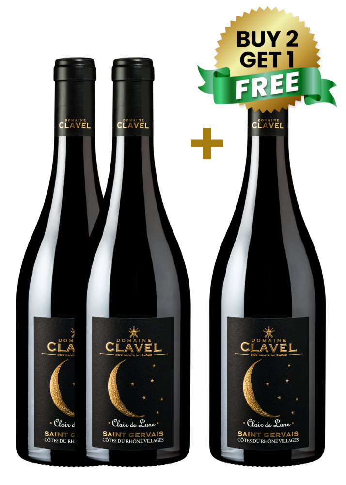 Domaine Clavel Clair De Lune Saint Gervais Cotes Du Rhone Villages Red 75Cl (Buy 2 Get 1 Free)