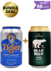 1 Case Tiger Can 33cl + 1 Case Bear Beer Can 33 Cl Free
