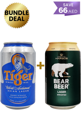 1 Case Tiger Can 33cl + 1 Case Bear Beer Can 33 Cl Free