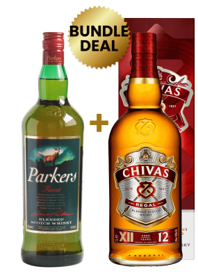 1 Btl Parkers Finest Blended Scotch Whisky 1Lt + 1 Btl Chivas Regal 1 Ltr